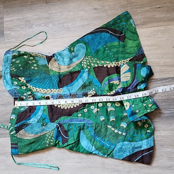 Free People Green and Blue Patterned Romper - Picture 7 of 16